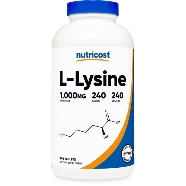 Nutricost L Lysine 1000mg, 240 Tablets Gluten Free, Non GMO, Essential Amino Acid