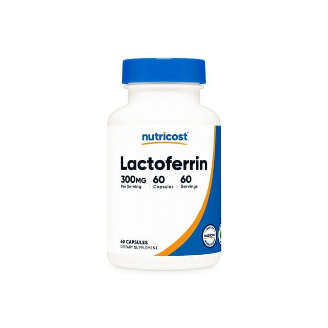 Nutricost Lactoferrin Capsules (60 Servings, 300mg) Third Party Tested, Gluten Free, Vegetarian, GMP Compliant, Non GMO Supplement