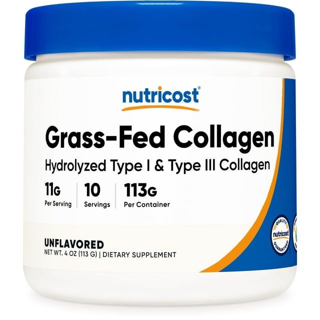 Nutricost Grass Fed Collagen Powder 4 oz (Unflavored) Grass Fed and Non GMO Supplement