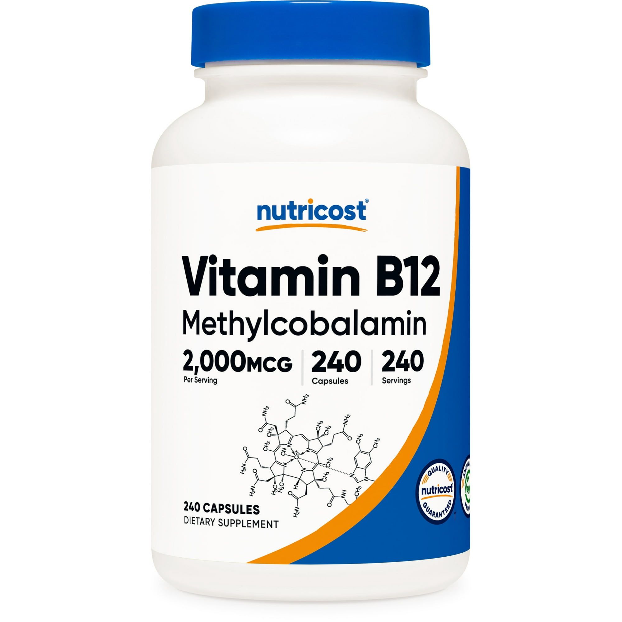 Nutricost Vitamin B12 2000mcg, 240 Capsules Gluten Free & Non GMO Supplement