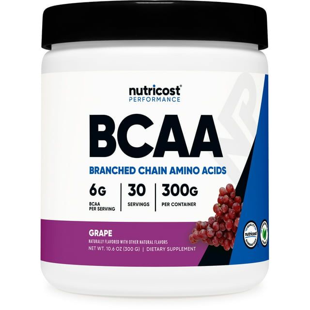 Nutricost BCAA Powder 2:1:1 (Grape) 30 Servings Branch Chain Amino Acids