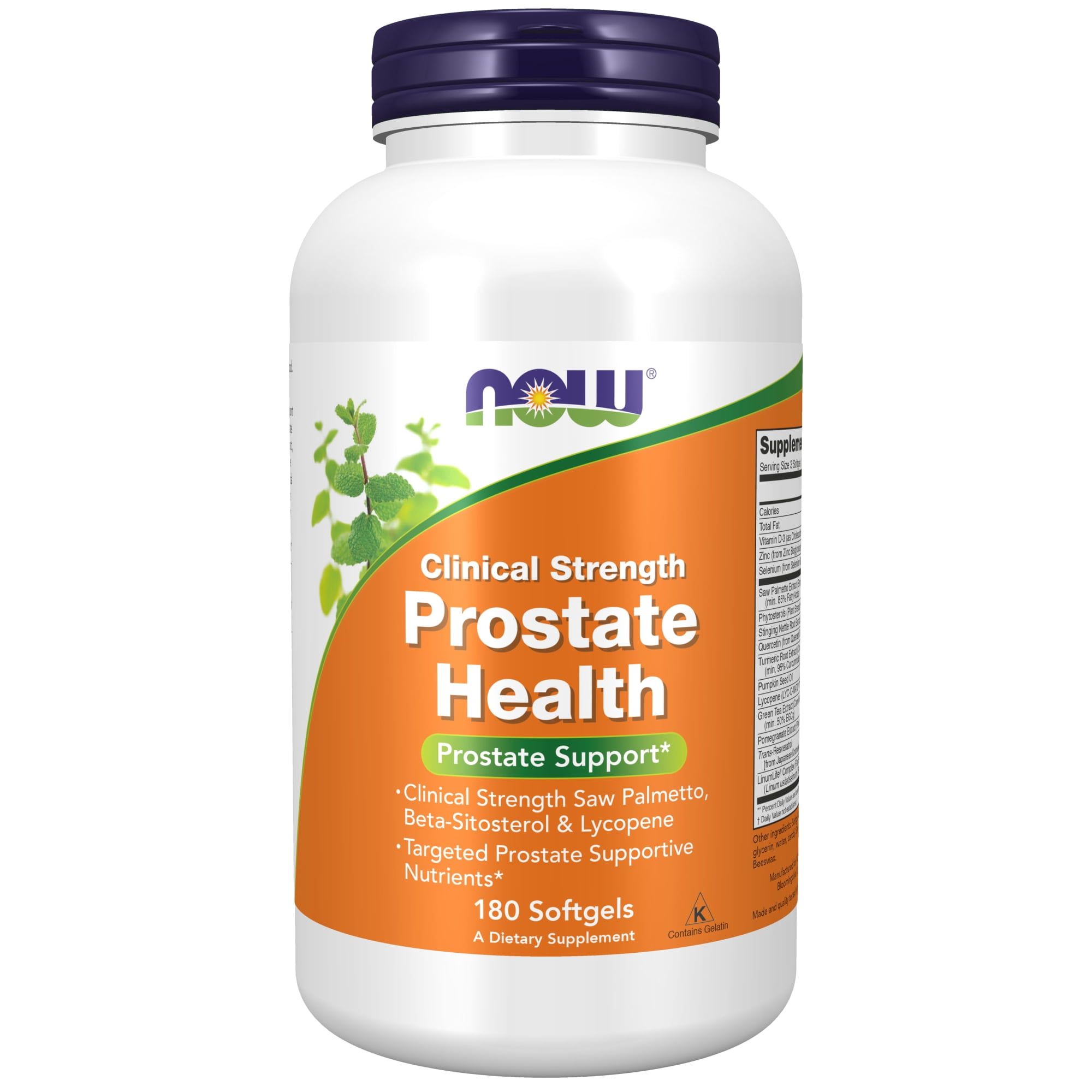 NOW Supplements, Prostate Health, Clinical Strength Saw Palmetto, Beta Sitosterol & Lycopene, 180 Softgels