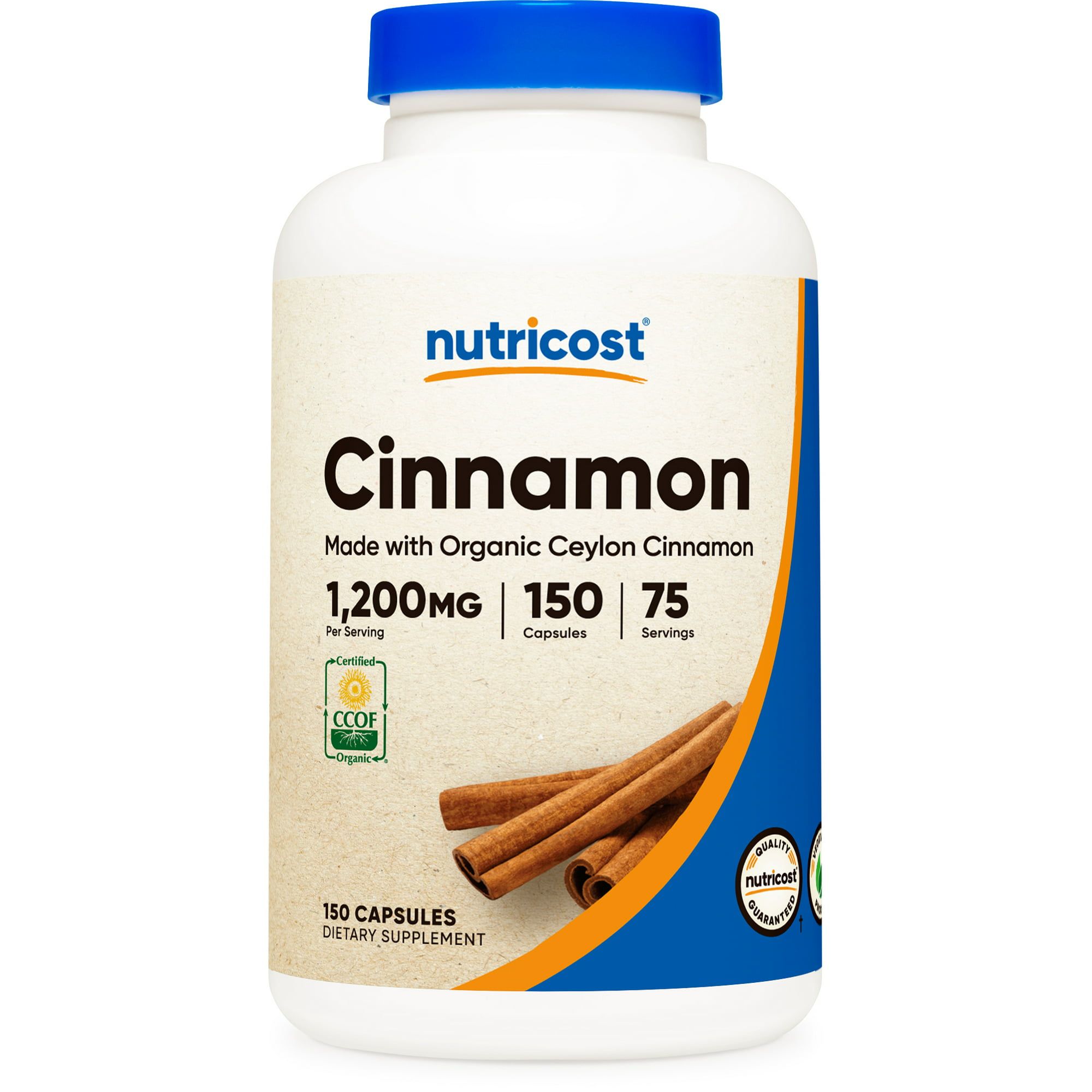Nutricost Cinnamon (Ceylon Cinnamon) Supplement 1,200mg Serving, 150 Capsules