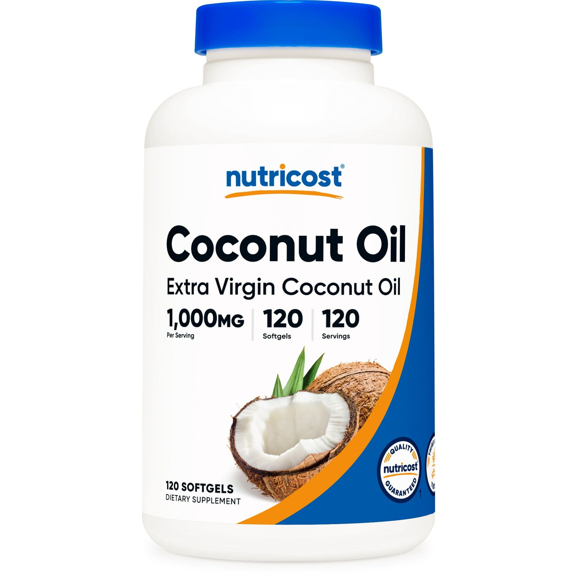 Nutricost Coconut Oil Softgels 1000mg, 120 Softgels, Gluten Free and Non GMO Supplement
