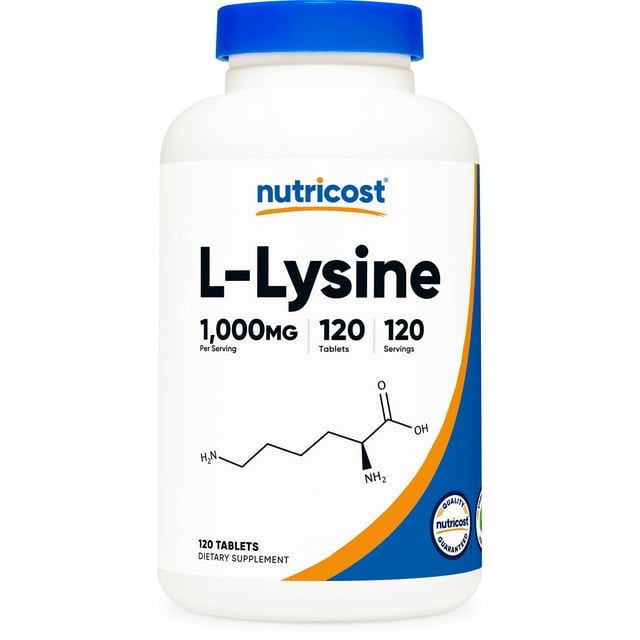 Nutricost L Lysine 1000mg, 120 Tablets Gluten Free & Non GMO Amino Acid Supplement
