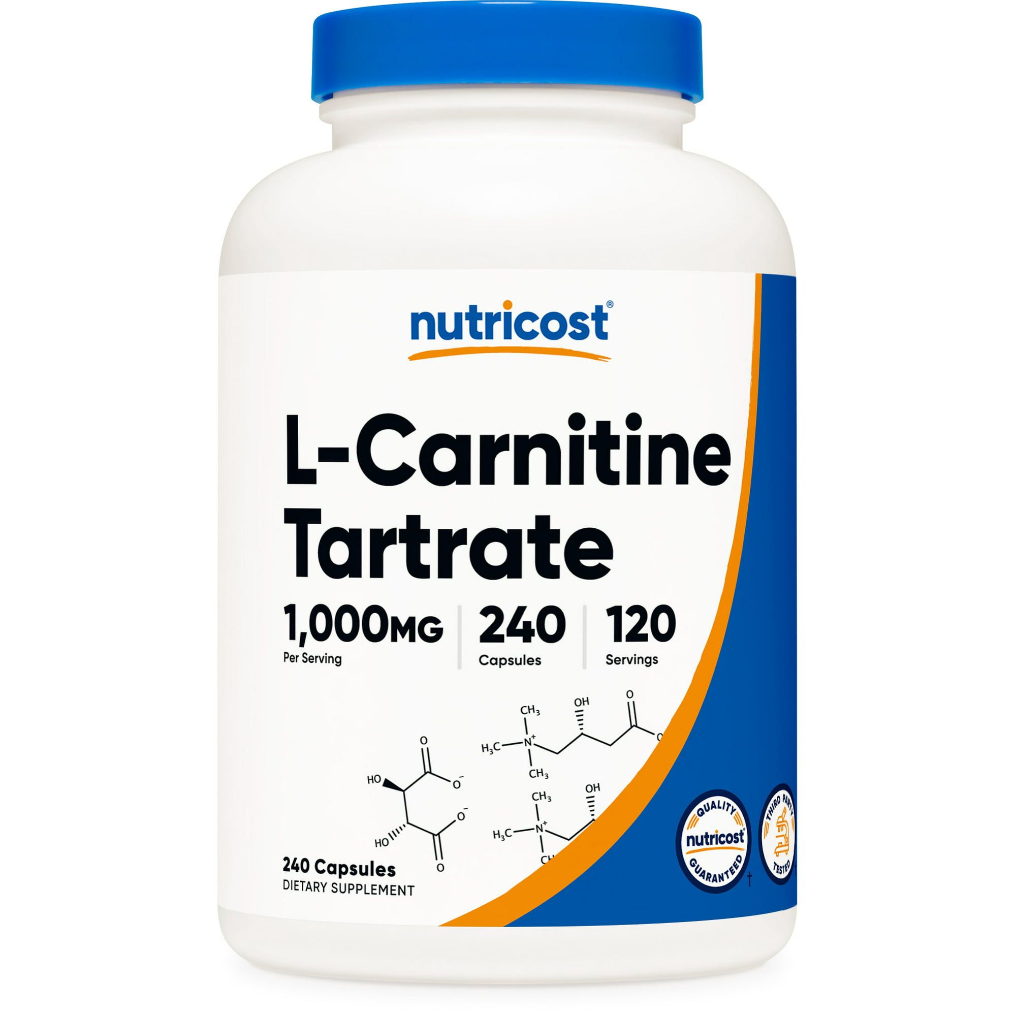 Nutricost L Carnitine Tartrate Supplement 500mg, 240 Capsules, 1000mg per Serving