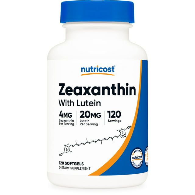 Nutricost Zeaxanthin with Lutein Softgels (120 Softgels) Supplement Promotes Eye Health